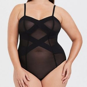 Tara Lynn by Torrid Strappy Mesh Body Suit Sz 3